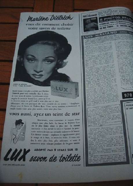 Marlene Dietrich Lux Soap Ad