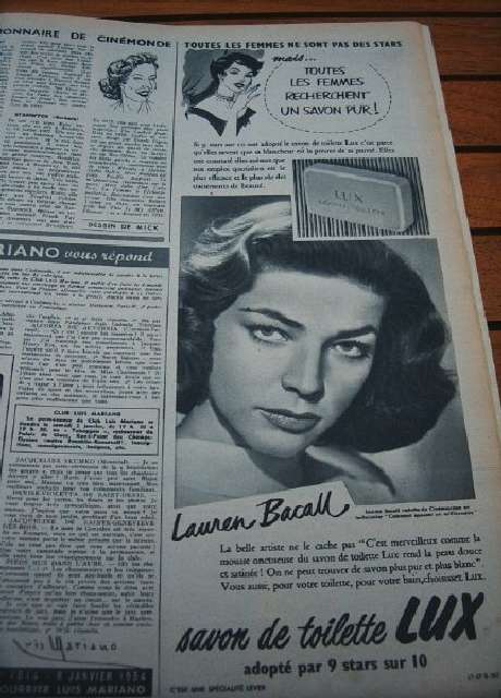 Lauren Bacall Lux Ad