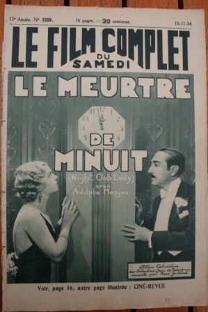Adolphe Menjou Mayo Methot The Night Club Lady