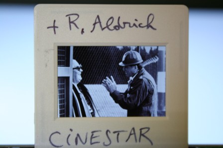 Burt Lancaster Robert Aldrich Candid Photo