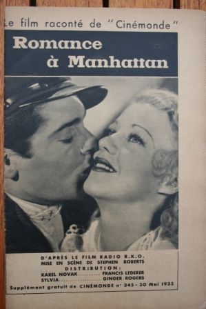 Francis Lederer Ginger Rogers Romance in Manhattan