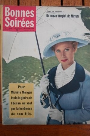 1958 Vintage Magazine Michele Morgan