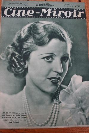 Magazine 1935 Meg Lemmonier Françoise Rosay Spencer Tracy Janet Gaynor