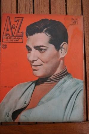 1934 Vintage Magazine Clark Gable On Front Cover