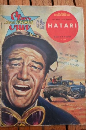 1963 Vintage Magazine Hatari! John Wayne Hardy Kruger Elsa Martinelli