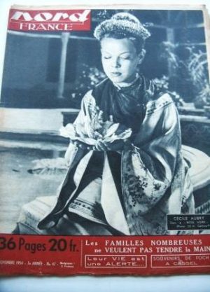 Rare Vintage Magazine 1950 Cecile Aubry