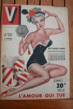 1949 Vintage V Magazine Pin-Up Jean David Calendar